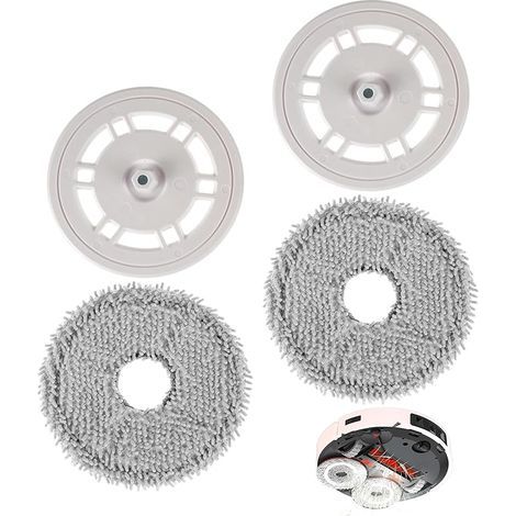 Chiffons de nettoyage avec support de rechange et plaques de nettoyage pour aspirateur robot Ecovacs Deebot T50 Pro Omni / N30 Pro Omni / T30 Pro Omni / T30S Combo /T50 / T30 / N30 Omni (2 + 2 pièces) (1/5)