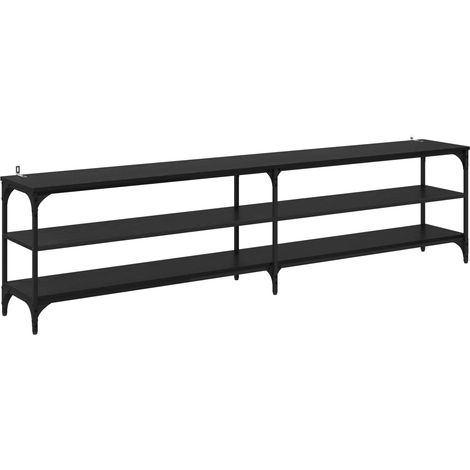 vidaXL  TV Cabinet  Black Oak 200 x 30 x 50 cm Engineered Wood and Iron