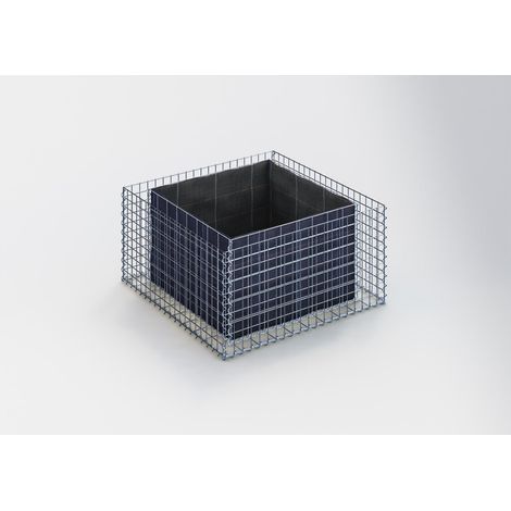 Gabiondeco - Jardinière Gabion. 100 cm x 50 cm x 100 cm (L x H x P). taille des mailles 5 x 5 cm. Épaisseur des parois 10 cm - Made in Germany