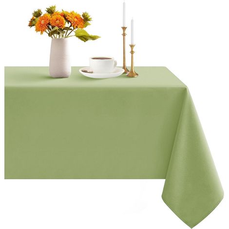 Nappe lavable 100x140 cm Vert clair, hydrofuge, rectangulaire