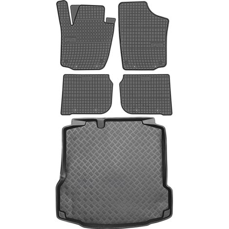 Ensemble de tapis de sol en caoutchouc pour Seat Toledo IV Berline (2012-2018) + tapis de coffre (1/5)