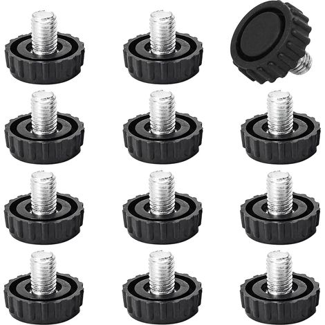 Set of 12 adjustable furniture leveling feet with M8 thread, round rubber leveling feet, protective base for stools, washing machines, tables (1/5)