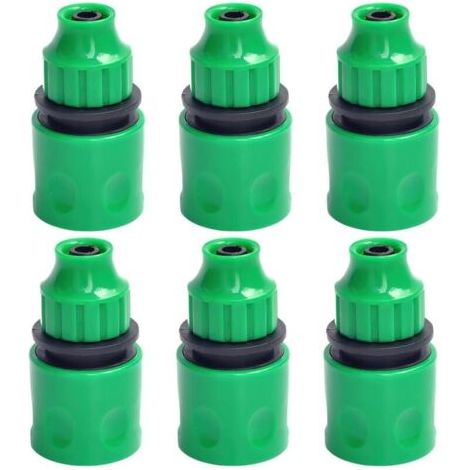 Lot de 6 raccords de tuyau d'irrigation en plastique - Adaptateur de tuyau d'arrosage - Accessoire pour micro tuyau de 8/12 mm - Système d'irrigation de jardin (vert)