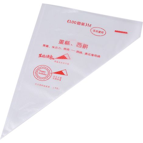 100 poches à douille en plastique de qualité alimentaire pour pâtisserie, fondant et décoration de gâteaux (M) (1/5)