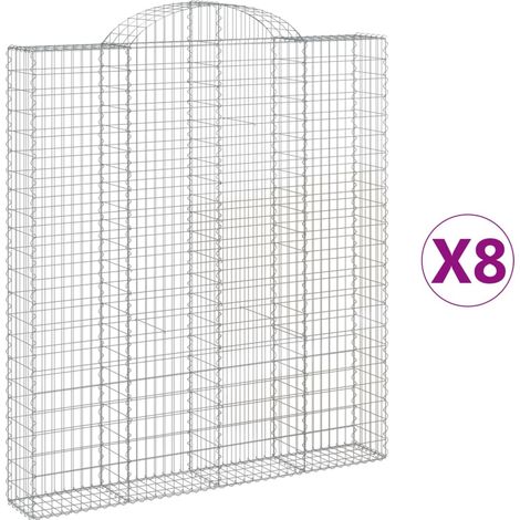 Maison Exclusive - Cestas de gaviones 8 uds forma de arco hierro