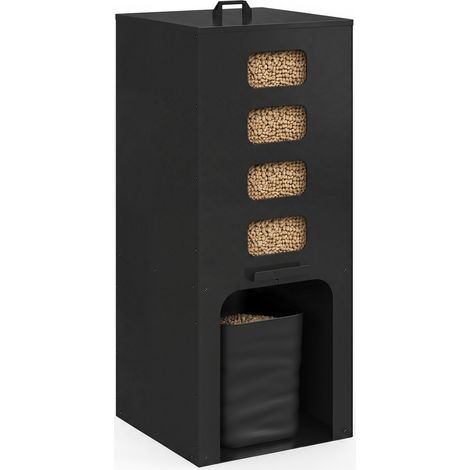 Réservoir à granulés 55 kg noir distributeur à pellets 40 x 40 x 98,5 cm avec contenant souple amovible (1/5)