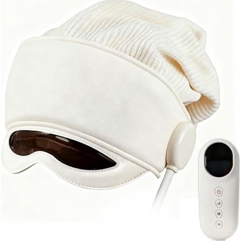 Head massager, electric scalp massager with four massage modes, eye massager with heating for headaches, head fatigue, stress relief, and sleep.