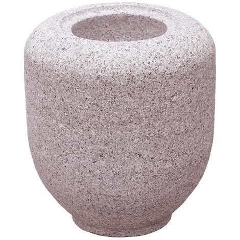 Vasca rotonda cinese in pietra (granito rosa) (Tsukubai) scolpita a mano per giardini zen, 30x30xh34 cm - GFW209D30 (1/3)