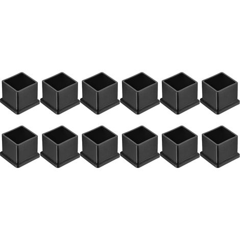 12 Pièces Bouchons Carrés en Plastique 22 x 22mm Noir (1/5)