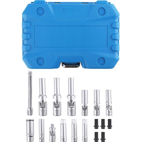 18 Piece Glow Plug Socket Set Remove Install Vehicle Garage Workshop (1/5)