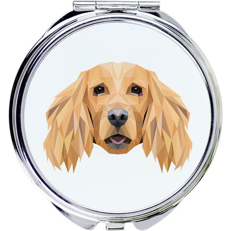 Cocker Spaniel inglese - specchio con foto e iscrizione geometrica di Art-Dog (1/3)