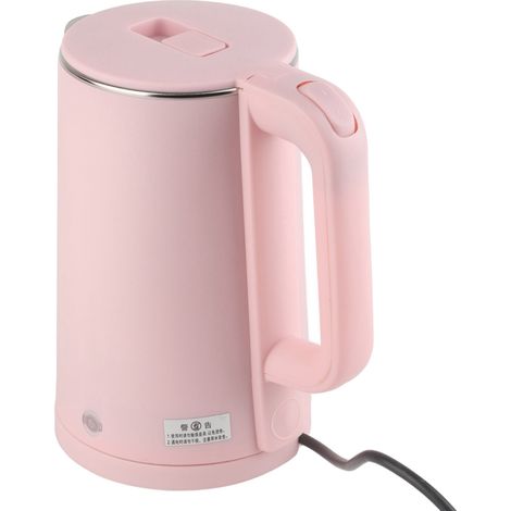 Bouilloire électrique Wanlida 2,3 L, bouilloire électrique domestique en acier inoxydable, double paroi anti-brûlure, arrêt automatique, rose girly. (1/5)
