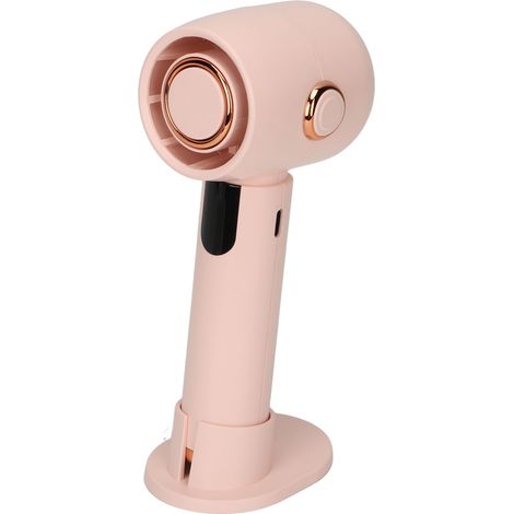 Intelligenter, digitaler Handventilator, blattlos, leiser, kleiner Turbinenventilator, tragbarer USB-Elektroventilator für den Schreibtisch, Pink (1/5)