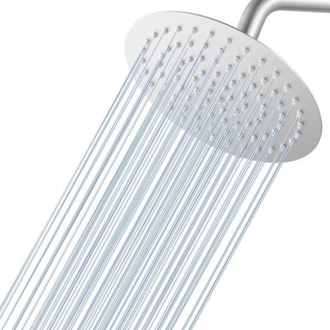 Regendusche 20cm Gebürstetes Nickel, 8 Zoll Edelstahl, Wassersparend, Anti-Kalk-Düsen (1/5)