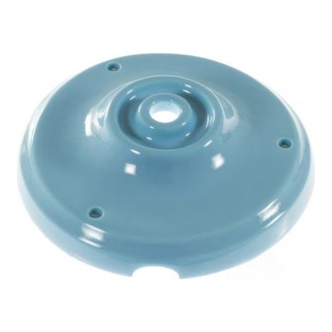Rosace Plafond Porcelaine Bleue Vintage : Fixation unique avec Passage de Câble - Alliant Esthétique et Fonctionnalité