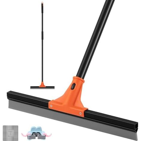 Abzieher Boden, 43cm Breite Wasserschieber Bodenabzieher mit Langem Stiel 154cm Heavy Duty Wasserabzieher Boden Fensterabzieher für Bad Garage Fenster Fliesen Glas Marmor