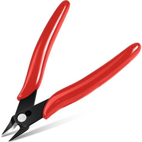 Seitenschneider, Präzisions-Seitenschneider, Elektriker-Werkzeug, Bündigschneider für starre Drähte, Rot (1/5)