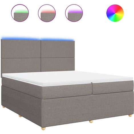 Maison Exclusive - Cama box spring con colchón tela gris taupe 20