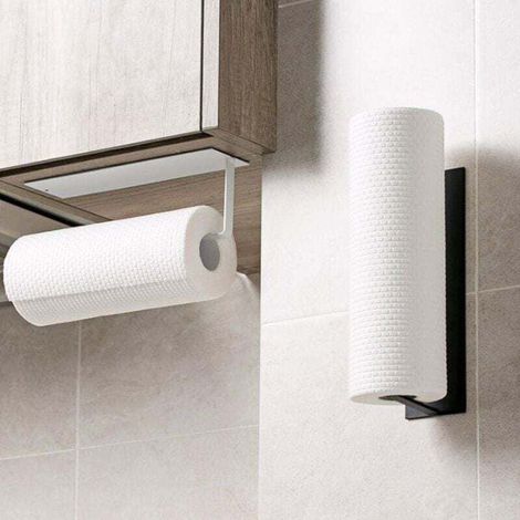 [NUNCA USADO] Portarrollos de papel autoadhesivo, dispensador, portarrollos de papel, portarrollos de cocina de pared para armario de cocina o baño. (1/4)