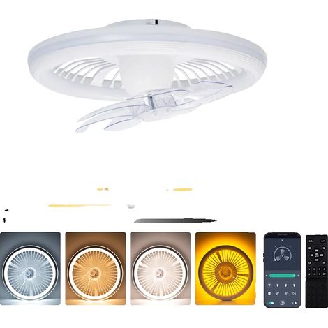 Deckenventilator, App-Steuerung, dimmbare LED-Leuchte, Deckenventilatorleuchte (1/2)