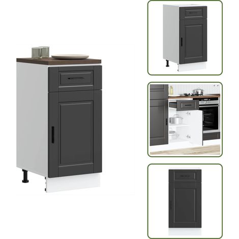 Küchenunterschrank Porto Schwarz Holzwerkstoff - Küchenunterschrank - Küchenunterschränke - Spülenunterschrank - Unterschrank Für Küche (1/5)
