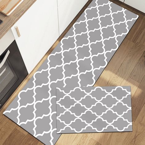 Tapis De Cuisine - Antidérapant - Absorbant - Pour Salle De Bain Porte - Balcon Fenêtre - 120 X 45 Cm - Noir (1/5)