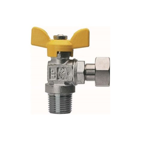 VALVOLA A SFERA PER GAS A SQUADRA FIL MASCHIO CON GIRELLO 1/2" x 1/2" RB