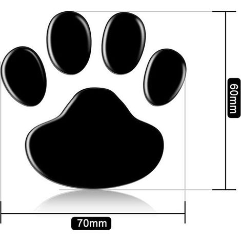 Autocollant Voiture 3D Patte de Chien Design Cool - Décalcomanie Animal Empreinte Auto Extérieure, Kit de 2 Pièces, Décor Mural Véhicule (1/5)