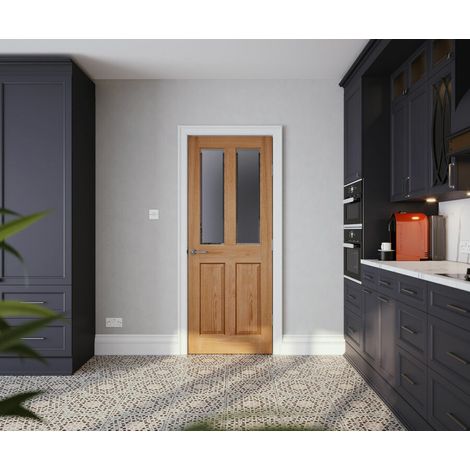 Victorian 4 Panel Oak Glzd Door 1981 x 838mm
