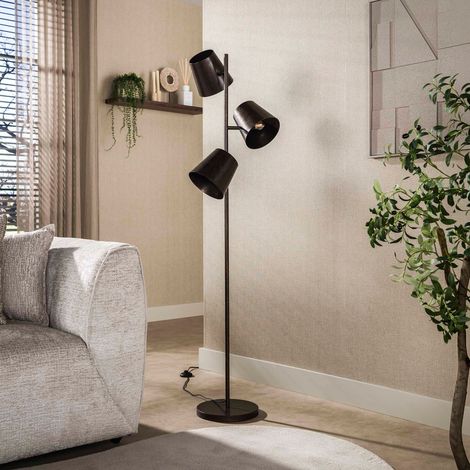 Lampadaire 3 lampes 40x40x167 cm en métal brun