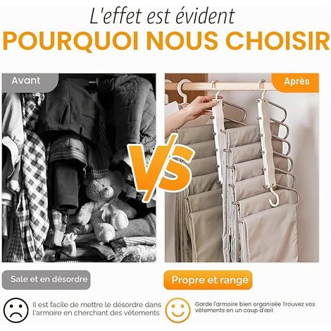 Cintre Pantalon, Gain De Place, Porte Pantalon Coulissant, Ceintres, Cintre Rangement Pantalon (1/4)