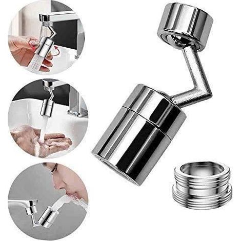 Robinet de Filtre à éclaboussures Universel, Buse Pulvérisation Sortie D'eau Rotation 720 °, Tête Bulles Cuisine Avec Net 4 Couches (1/4)