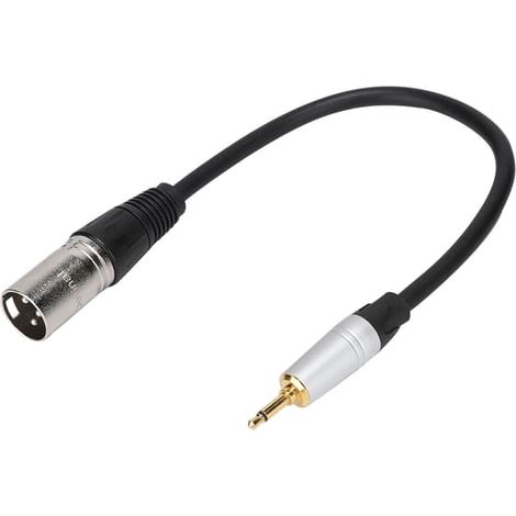 Câble adaptateur de 0,3 m, plaqué or, mono 3,5 mm mâle vers XLR 3 broches mâle, gaine extérieure en PVC et alliage de zinc (1/5)