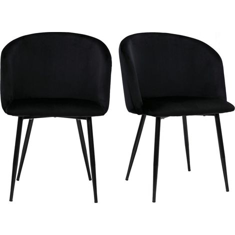 Design-Stühle in schwarzem Samt (2er-Set) VANITY