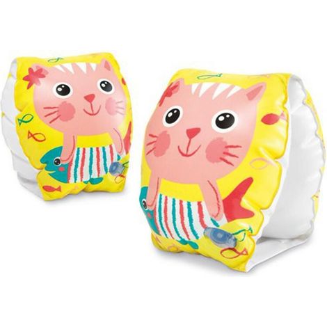 Trade Shop - Aufblasbare Armlehnen mit fröhlichem Kätzchen-Print, 20 x 15 cm, für Kinder, Pool, Meer, 56665 - (1/2)