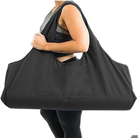 Sac De Yoga - 73.7 X 30.5 Cm - Pour Tapis Standard - Multifonctionnel Sport Plage Shopping - Noir - 1 Pièce