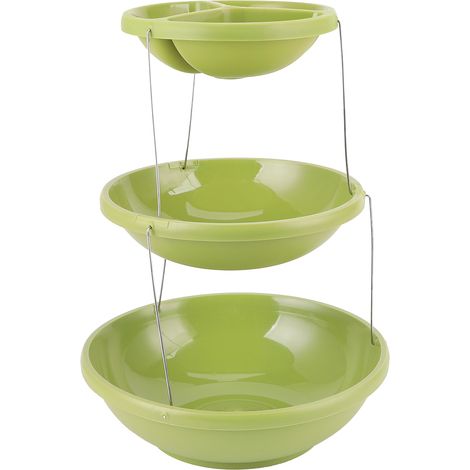 Présentoir tournant 3 niveaux pour fruits et gâteaux, vert, plateau de rangement pour desserts, support rotatif de cuisine, étagère à pâtisserie (1/5)