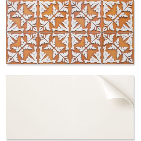 Azulejos de vinilo autoadhesivos para pared con estampado vegetal, 10x40x20 cm.