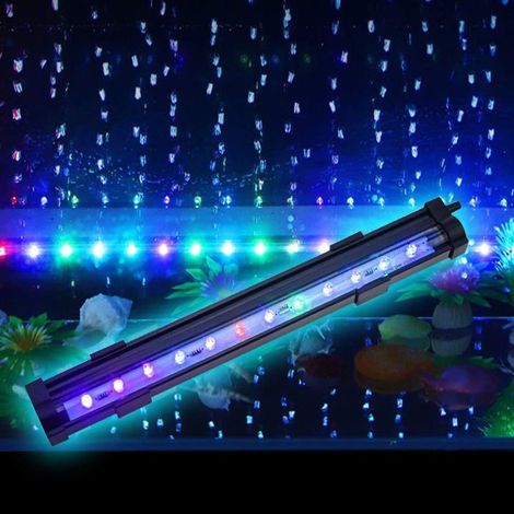 Pierre à air 2W 25cm pour aquarium avec LED à changement de couleur automatique Pompe à air compatible avec les petits aquariums (1/5)