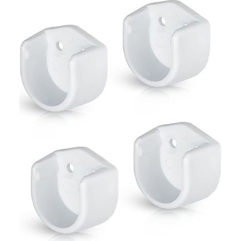 Support de tube d'armoire Support de tube d'armoire rond pour tringles à vêtements Ø 18 mm Support de tube rond pour tringle d'armoire Plastique blanc (1/5)