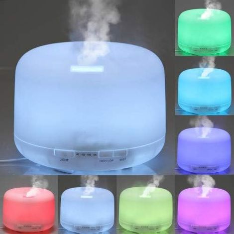 500-ml-Aroma-Diffusor mit 7-farbiger LED-Beleuchtung und Timer, Luftbefeuchter