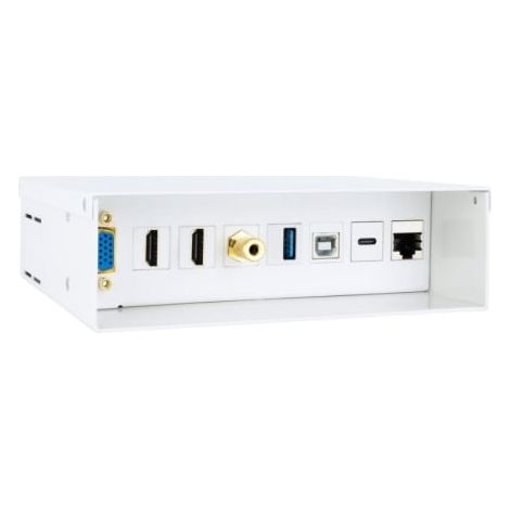 Caja de Conexiones Nanocable 10.35.0004/ VGA - 2x HDMI - Jack 3.5 - USB 3.0 - USB Tipo-C - USB 2.0 - RJ45