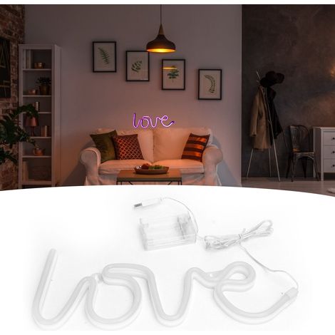Enseigne lumineuse LED néon violette - Éclairage d'ambiance unique pour demande en mariage, mariage ou anniversaire (1/5)