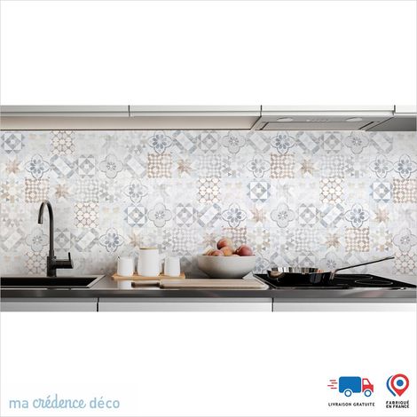 Crédence : Carreaux ciments classiques 4 - Couleur Couleurs pales - Alu composite - 120 - 60 (1/3)