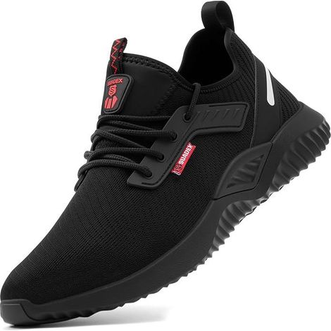Calish Chaussure de Securité Homme Femme Legere Baskets de Securite Chaussure de Travail Chaussure de Chantier Embout de Protection en Acier Respirantes Antidérapant(43 EU)