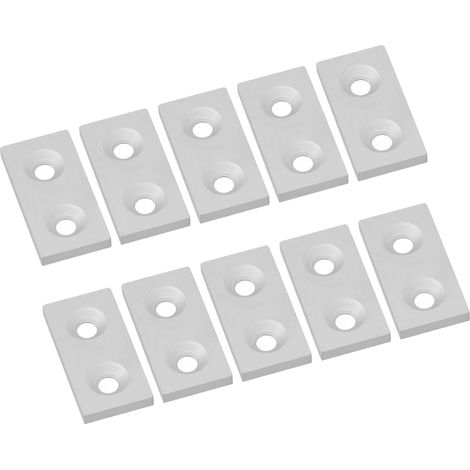 10-teilige Aluminium-Endkappen, 3060-Profil, Abdeckplatten aus Metalllegierung, lineare Doppellochteile, silber (1/5)