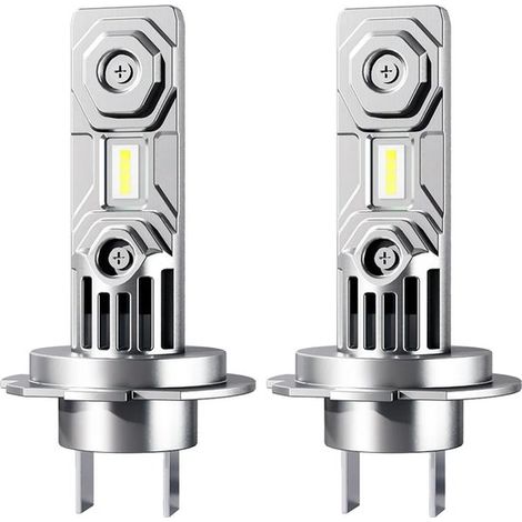 Dos faros LED de alta luminosidad, no requieren adaptador, repuestos universales para faros H7, aptos para faros de coche. (1/5)