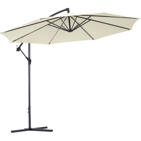 Parasol déporté en métal SOLENE blanc (1/5)