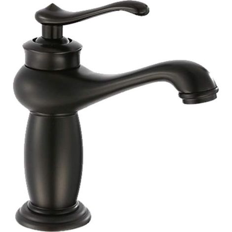 Rubinetto da cucina per bagno in rame nero antico, miscelatore monoforo per acqua calda e fredda, rubinetto da cucina con canale, rubinetto a uscita singola