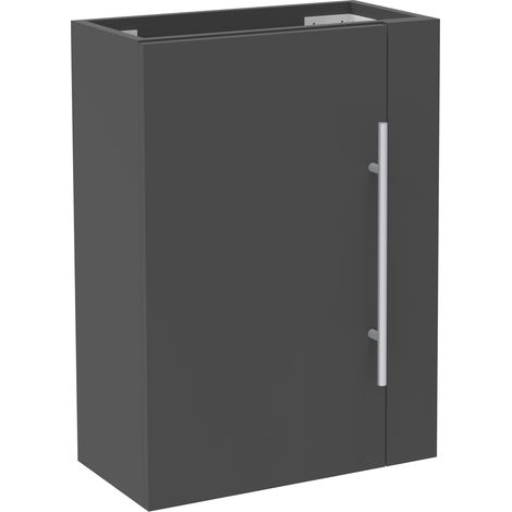 Acazanble Bathroom Vanity Unit Cloakroom Base Cabinet Wall Hung Cupboard Storage Furniture, Soft Close Doors, Matt Gray, 44x23x60cm (1/5)